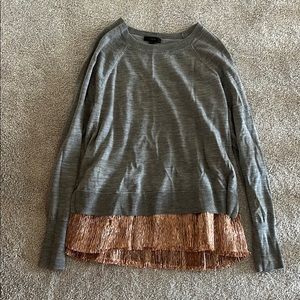 JCrew rose gold metallic accent sweater